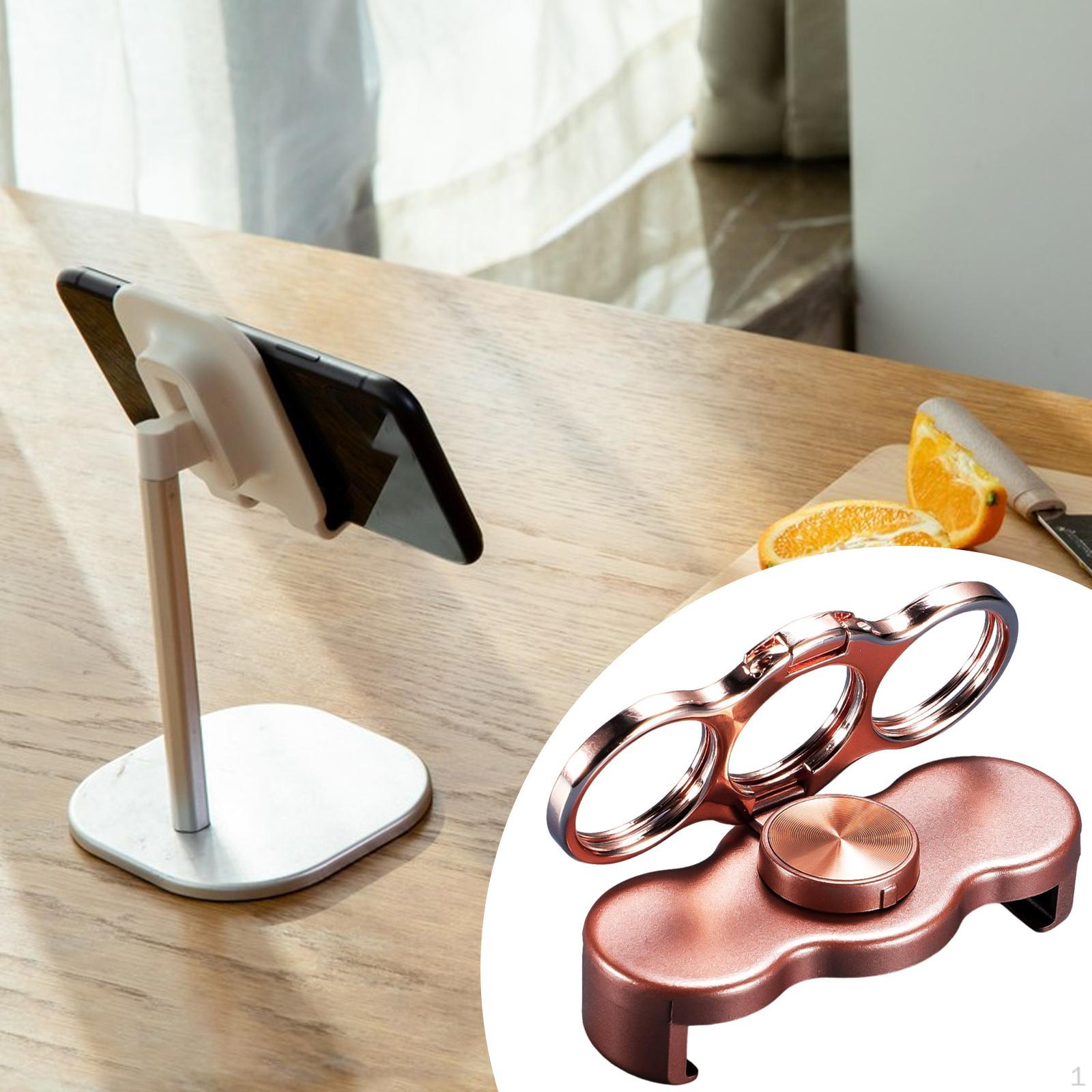 

Phone Holder Finger ,Lightweight, Sturdy Desk Smartphone Accessories Compact Degree Rotation Rose Golden