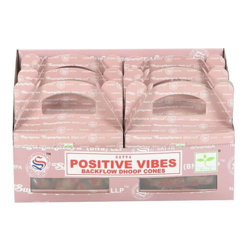 Satya Positive Vibes Backflow Incense Cones (Pack of 12)