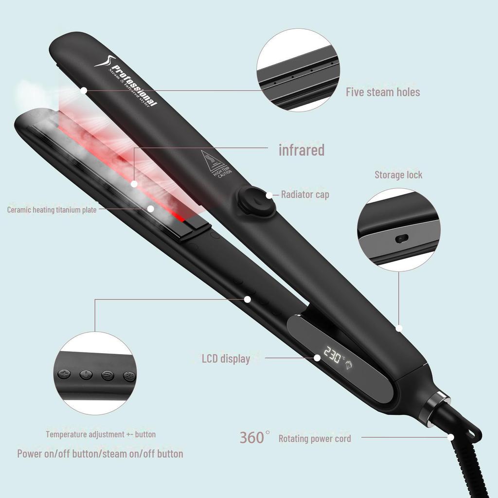 Automatic Steam Infrared Hair Curler & Straightener