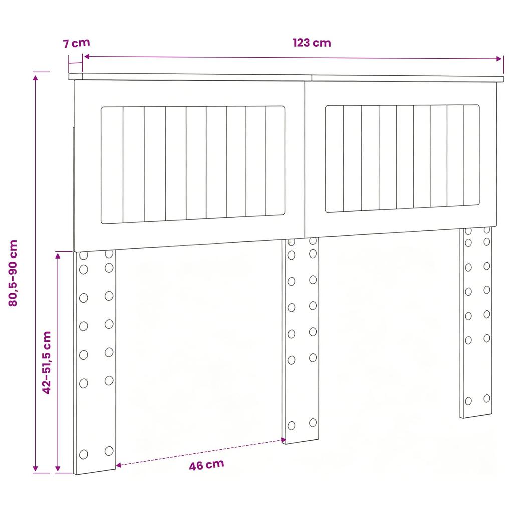 Headboard Grey Sonoma Wood Based Material