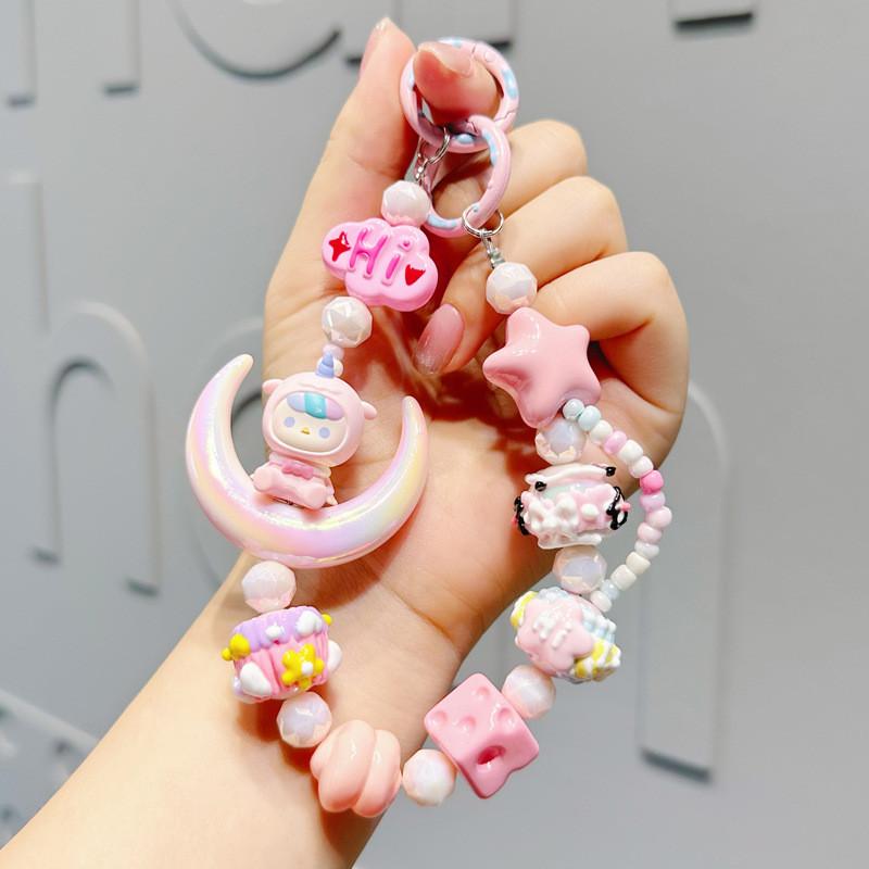 

Handcrafted Stylish Beaded Keychain Featuring Charming Designs For Gift Giving And Keepsakes Moon Girl