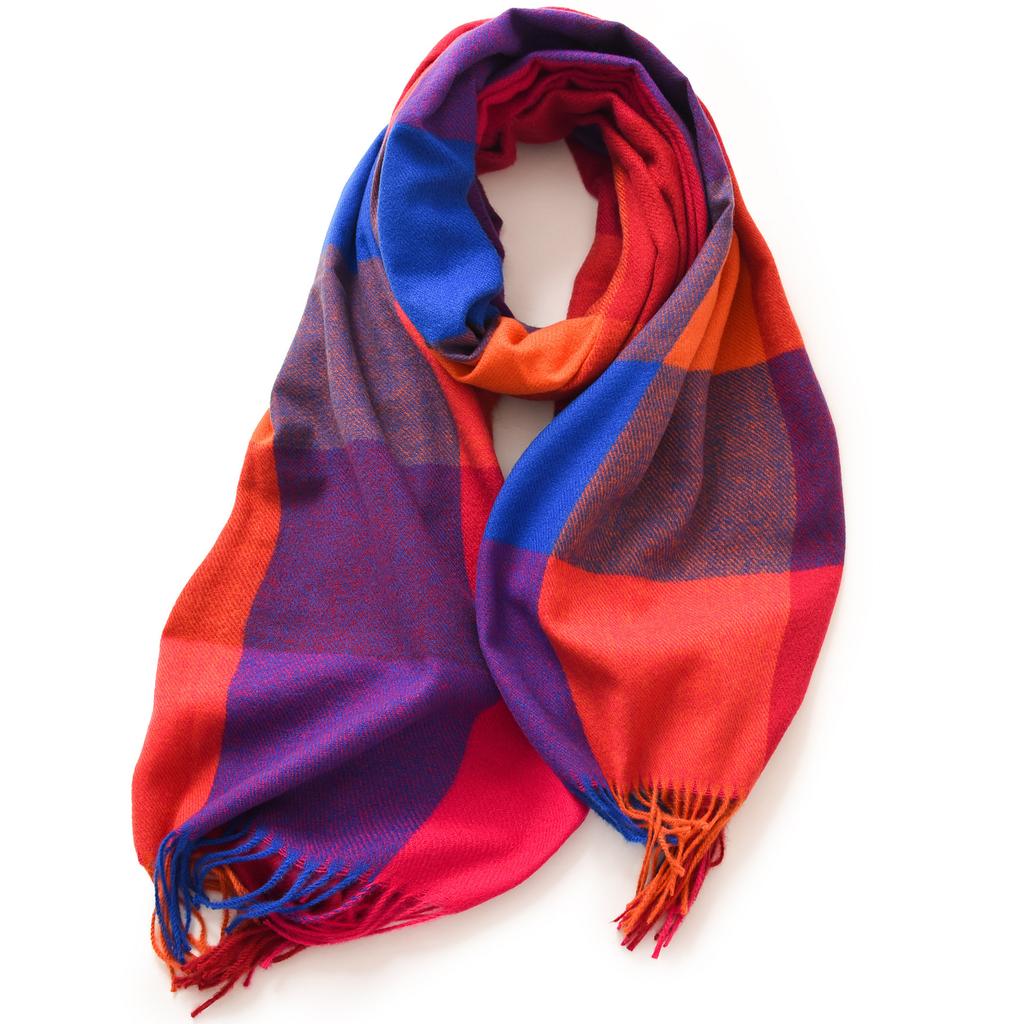 Plaid scarf women's autumn and winter imitation cashmere warm scarf office shawl with high-end scarf women's winter