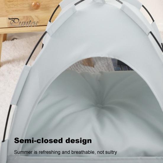 Haustier-Zeltbett mit Baldachin, tragbares Katzenbett, erhöhtes Haustierbett, atmungsaktives, weiches Katzenzeltnest für drinnen und draußen, Reisen und Strand