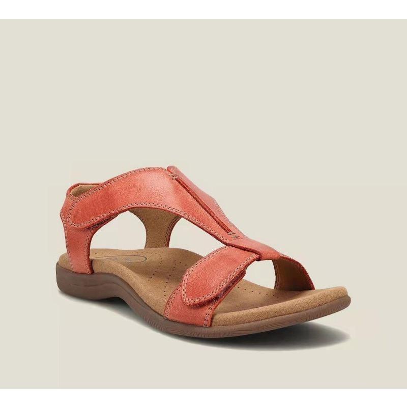 Women's Comfort Leather Sandals Adjustable Strap Arch Support Casual Walking Sandals