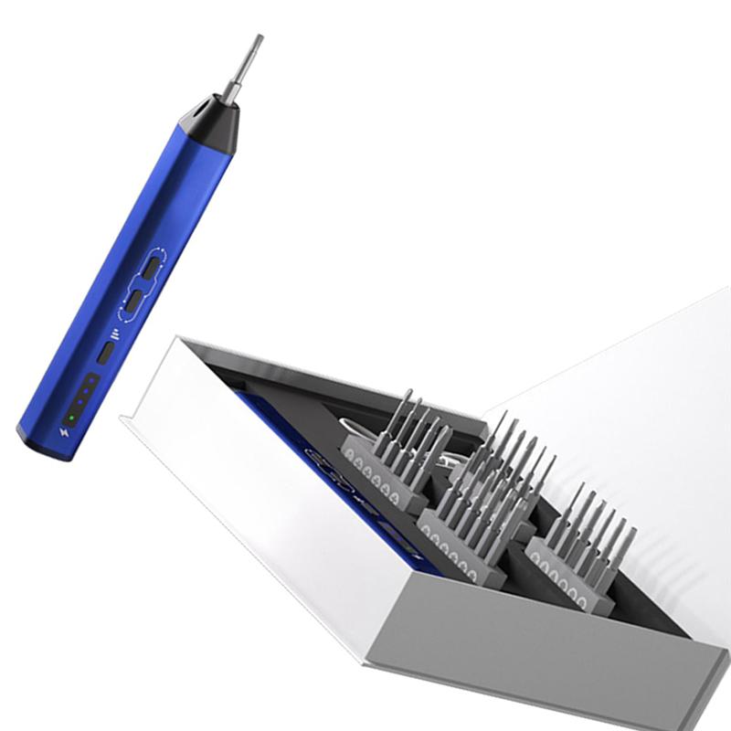 

A95I-ES240 Electric Screwdriver Tool Kit With 24Pcs A2 Alloy Steel Bits LED Lighting For For Computer Phone Dismantling Repairs синій