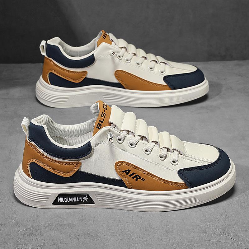 2025 color matching outdoor casual board shoes fashion low-top lace-up trendy shoes Korean version of youth travel flat men's shoes