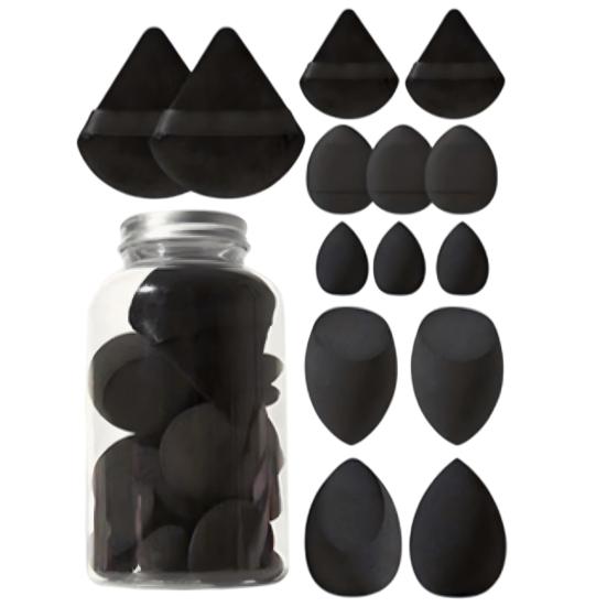 

14Pcs/Set Makeup Sponge Kit Latex-Free Foundation Blending Liquid Powder Cream Application Cotton Powder Puff Mini Beauty Sponge Makeup Tools чорний