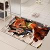Cartoon Animal City Quick-Dry Non-Slip Bathroom Mat - Stain-Resistant & Water-Absorbent.