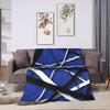 Warm Cozy Blankets Plane Travel Van Halen Blue Rock Stripes Throw Blanket Graphic  Bedspread For Sofa Home