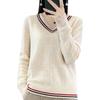 2025 Spring Women's Korean-Style V-Neck Knit Pullover Sweater Plush Base Layer