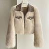 Spring and Autumn Korean Chic Polo Collar Loose Fur Coat Women Clothing Winter Coat Faux Fox Fur Plush Short Jackets Women