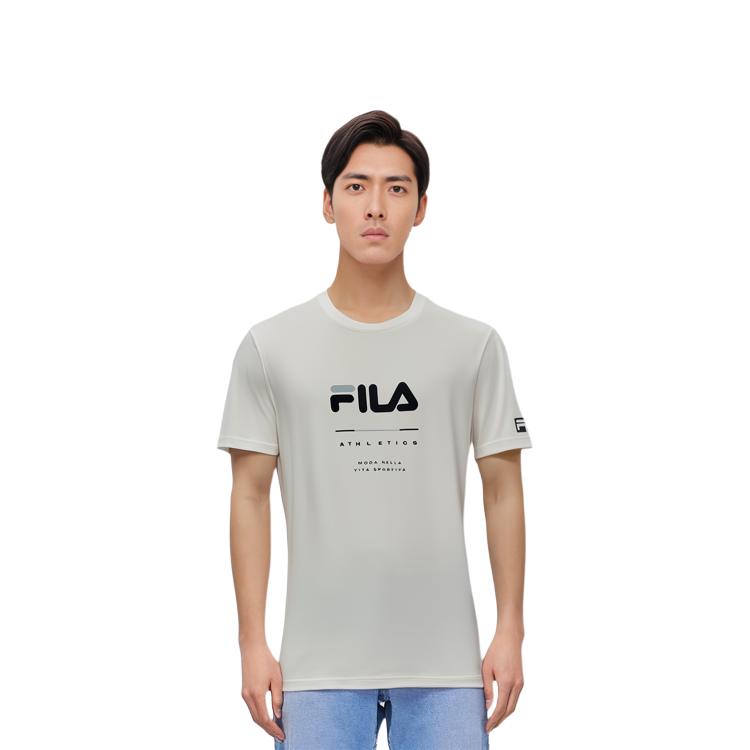 Fila Basic Simple Sports Fitness Round Neck Short Sleeve T-Shirt Men Tops White A11M331104FWT