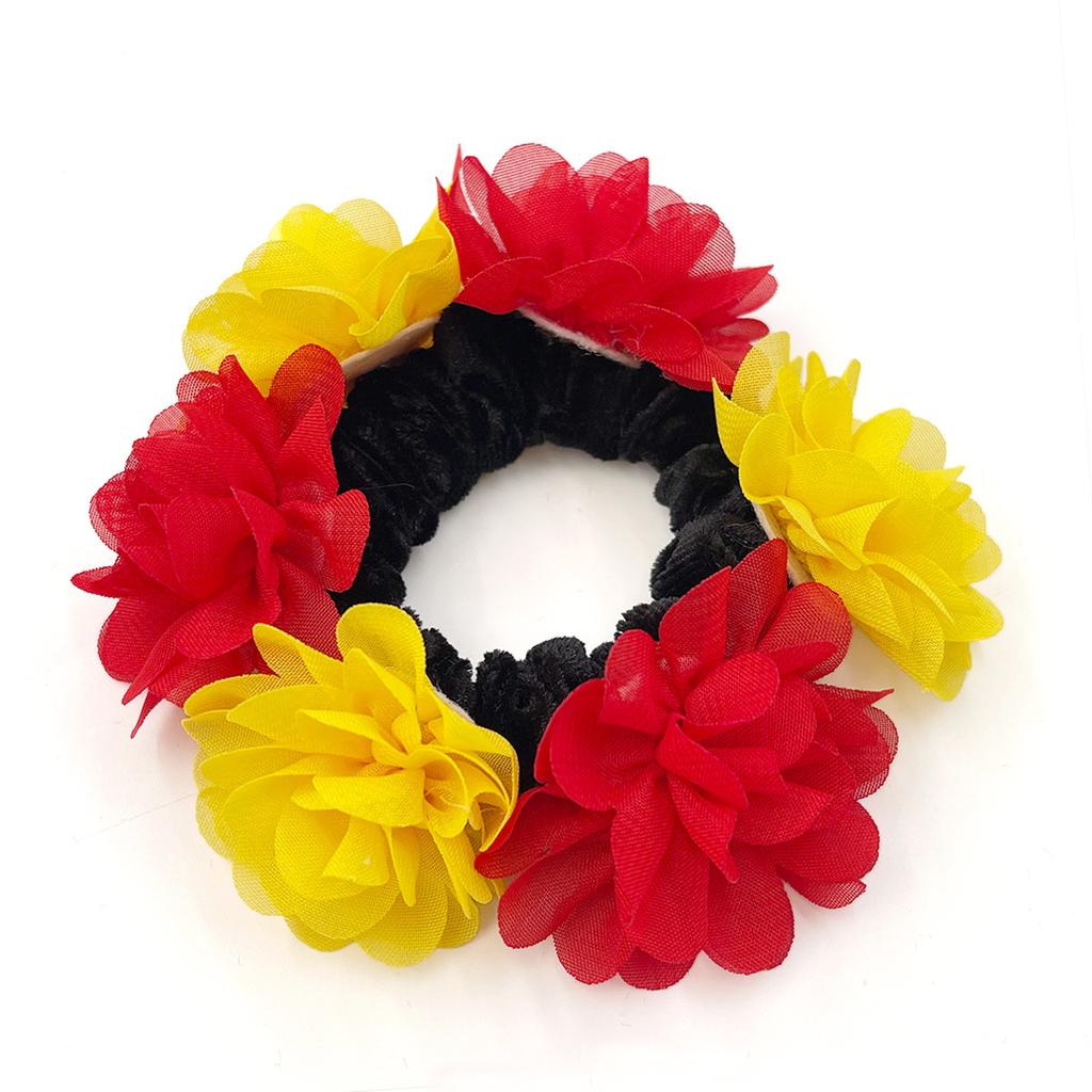 Flower Hair Rope, Ponytail, Headband, Suitable for Carnival Party, Fan Headwear, Big Intestine Circle, Female
