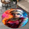 1PC Harley Chaos And Color Round Rug, Non-slip Chair Mat, Home Decor, Circle Carpet Perfect for Office, Bedroom, Living Room,Christmas gift