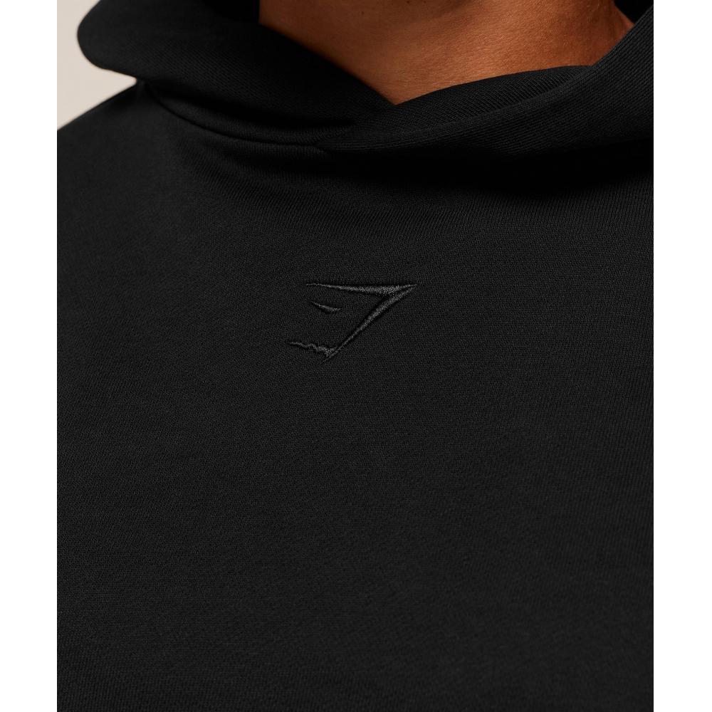 Gymshark Power Washed Oversized Hoodie Black Acid Wash Small Ball B4c5f Bb4v