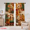 2pcs,2D plane printing Print Curtains Cute Mice Polyester Woven (without rod) Gifts Ldeal for Bedroom, Living Room, Office ,Home