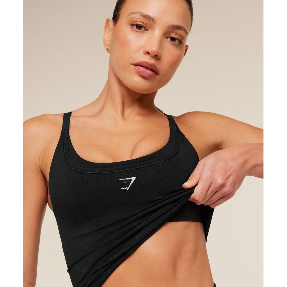 Gymshark Interval Seamless Midi Tank Black B6b1j Bb2j