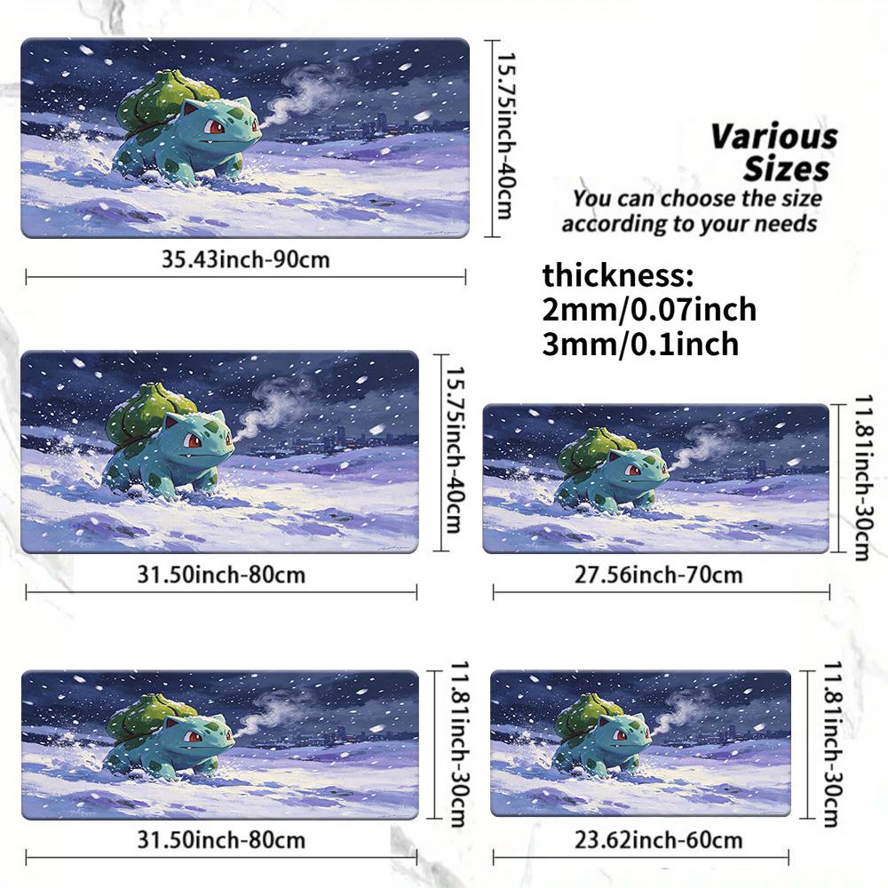 Bulbasaur Evolution TCG Playmat NonSlip Washable Gaming Mouse Pad 30x80x0.2cm