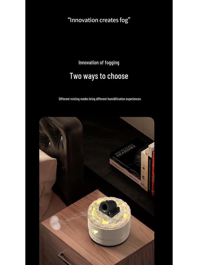 2024 Aroma Diffuser & Humidifier with Colorful Flame Simulation and Smoke Rings
