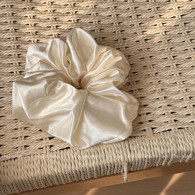 French Satin Silky Large Intestine Hair Band, Women's Bun Hair, Elastic Hair Band, High-elasticity Ponytail Hair Tie, Hair Accessory