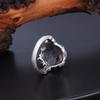Pure 999 Fine Silver Band Men Women Lucky Enamel Dragon Ring Fashion Adjustable