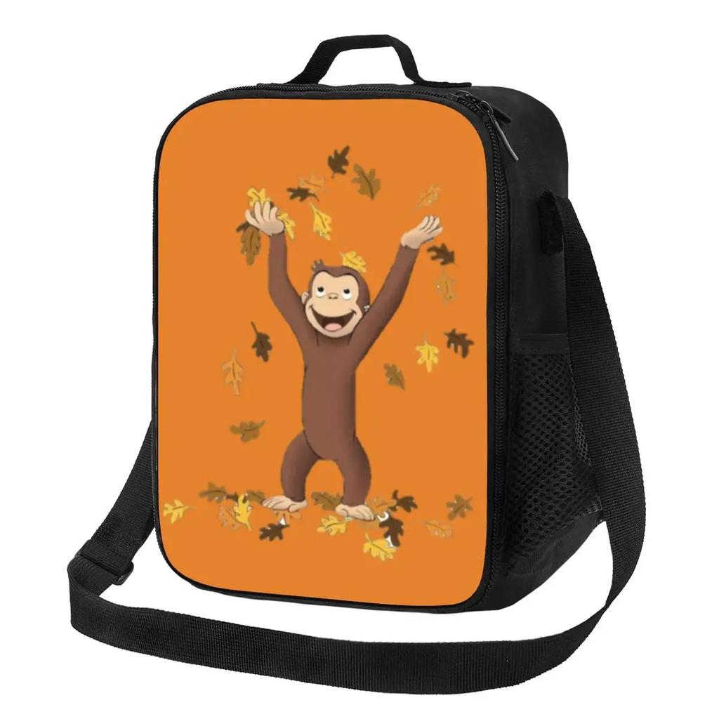 Neugieriger George Manga Isolierte Lunchtaschen für Frauen Wiederverwendbare Kühltasche Thermische Lebensmittel Bento Box Outdoor Camping Reisen