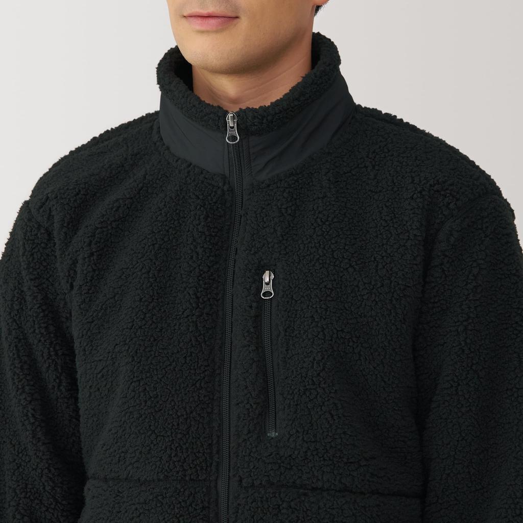 MUJI Boa Fleece Size AB1MWA4A Men's Jacket, Black, XS,