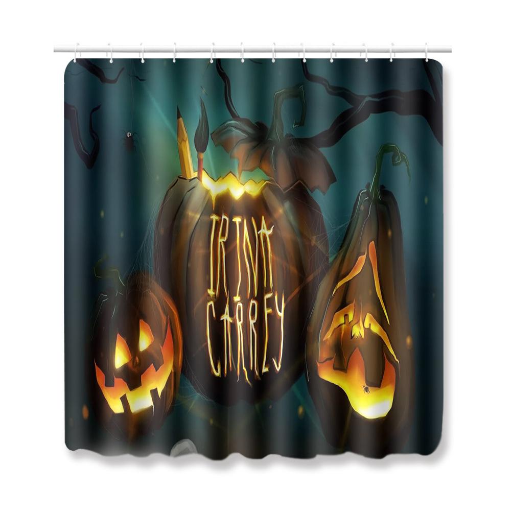 Halloween Bathroom Four-Piece Combination Set Bedroom Non-Slip Carpet Floor Mat Door Mat
