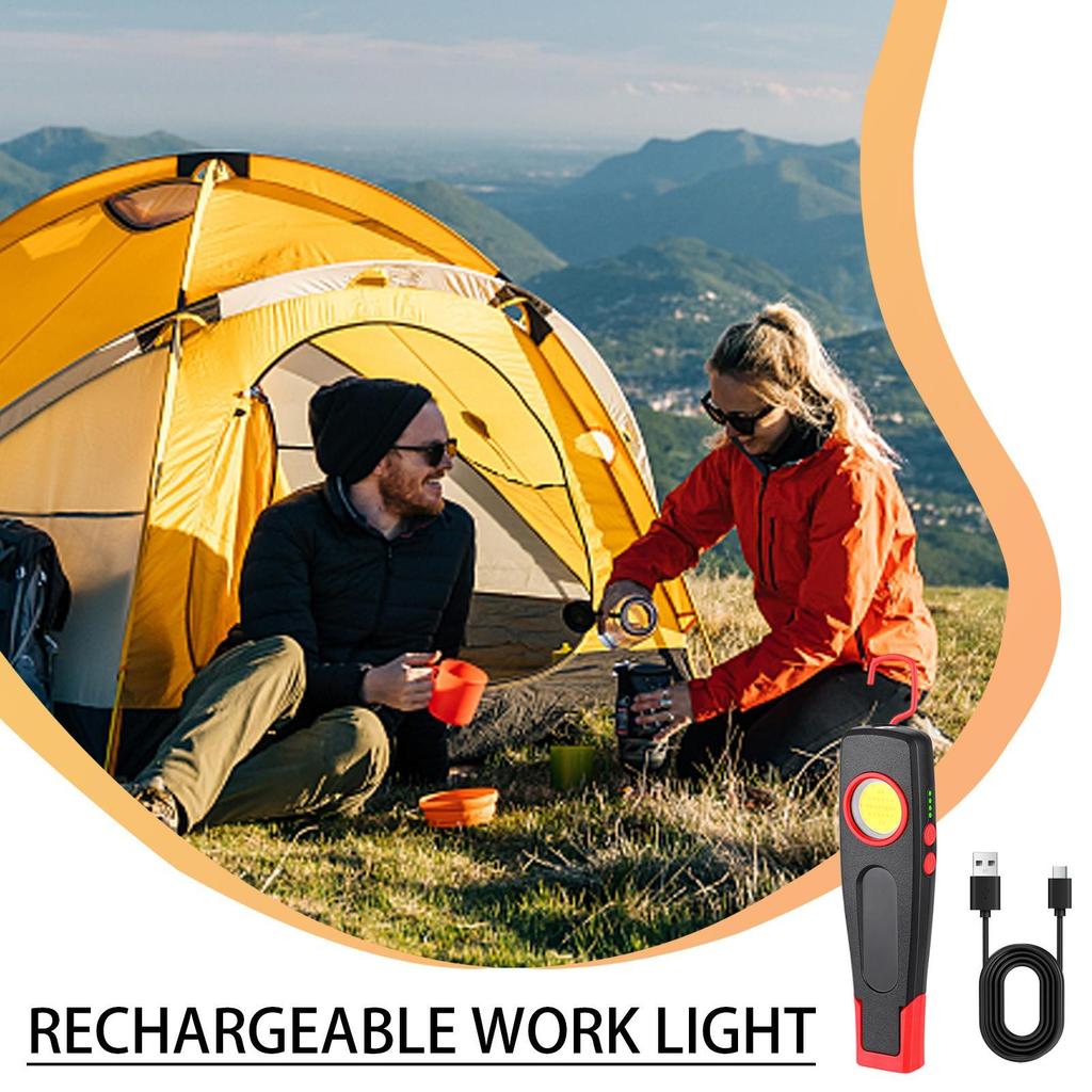 Portable Work Light Portable Rechargeable Work Light Foldable Lamp Magnetic Cordless Flashlight For Outdoor Camping Automotive