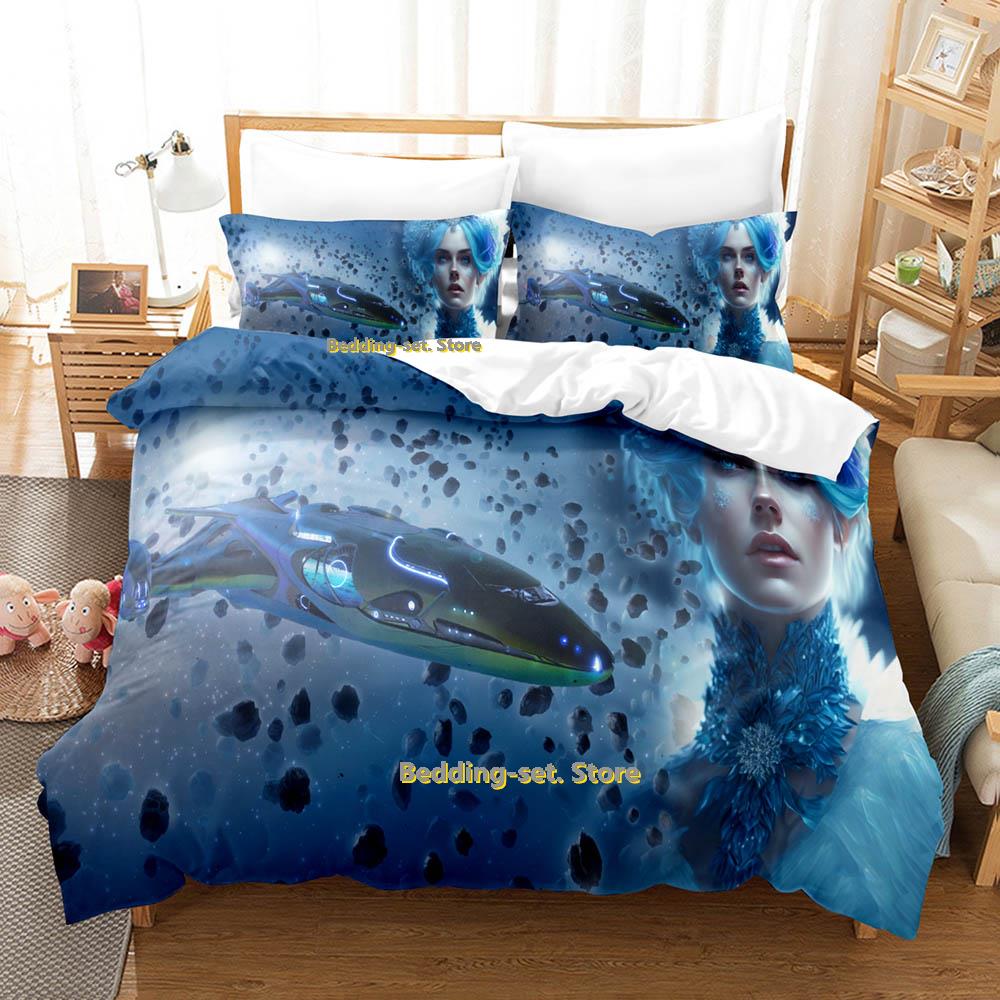 

New Game Elite Dangerous Beding Set Single Twin Ful Quen King-Sized Dimensionsd Dimensions Bed Linen Set Adult People Kid Bedrom Duvetcover Sets 100*200cm Single
