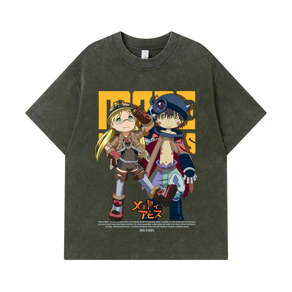 275 GSM Washed T-shirts 100% Cotton Made in Abyss V1 Print Unisex Heavy Cotton T Shirt