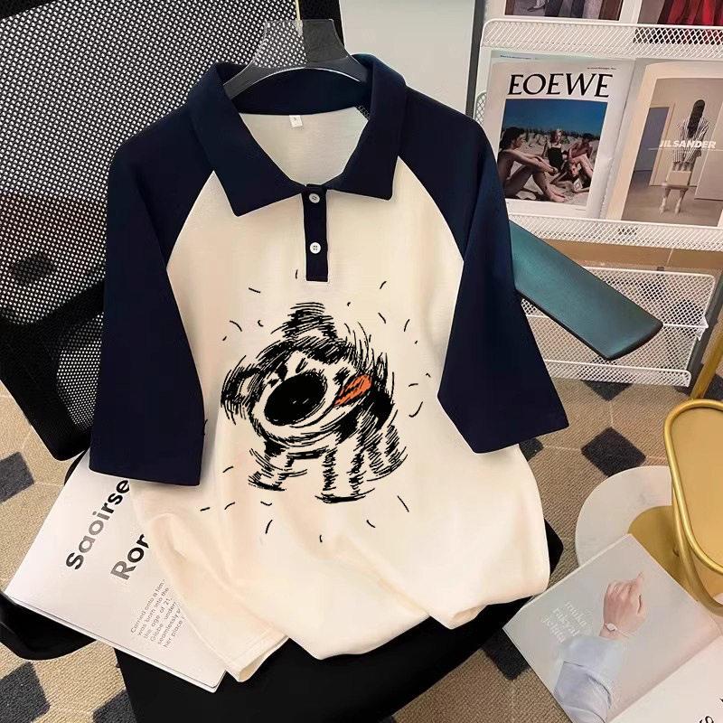 Girls Summer Cotton Polo Shirt Short Sleeve Preppy Collar Top For Big Kids 120