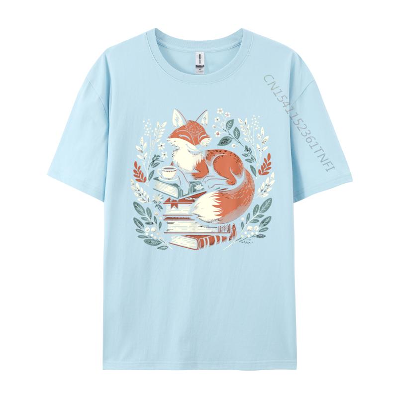 Cute Cottagecore Floral Fox Aesthetic Women Premium Cotton Printed Tops Shirts New Arrival Adult T-Shirt Slim Fit Tops Shirt
