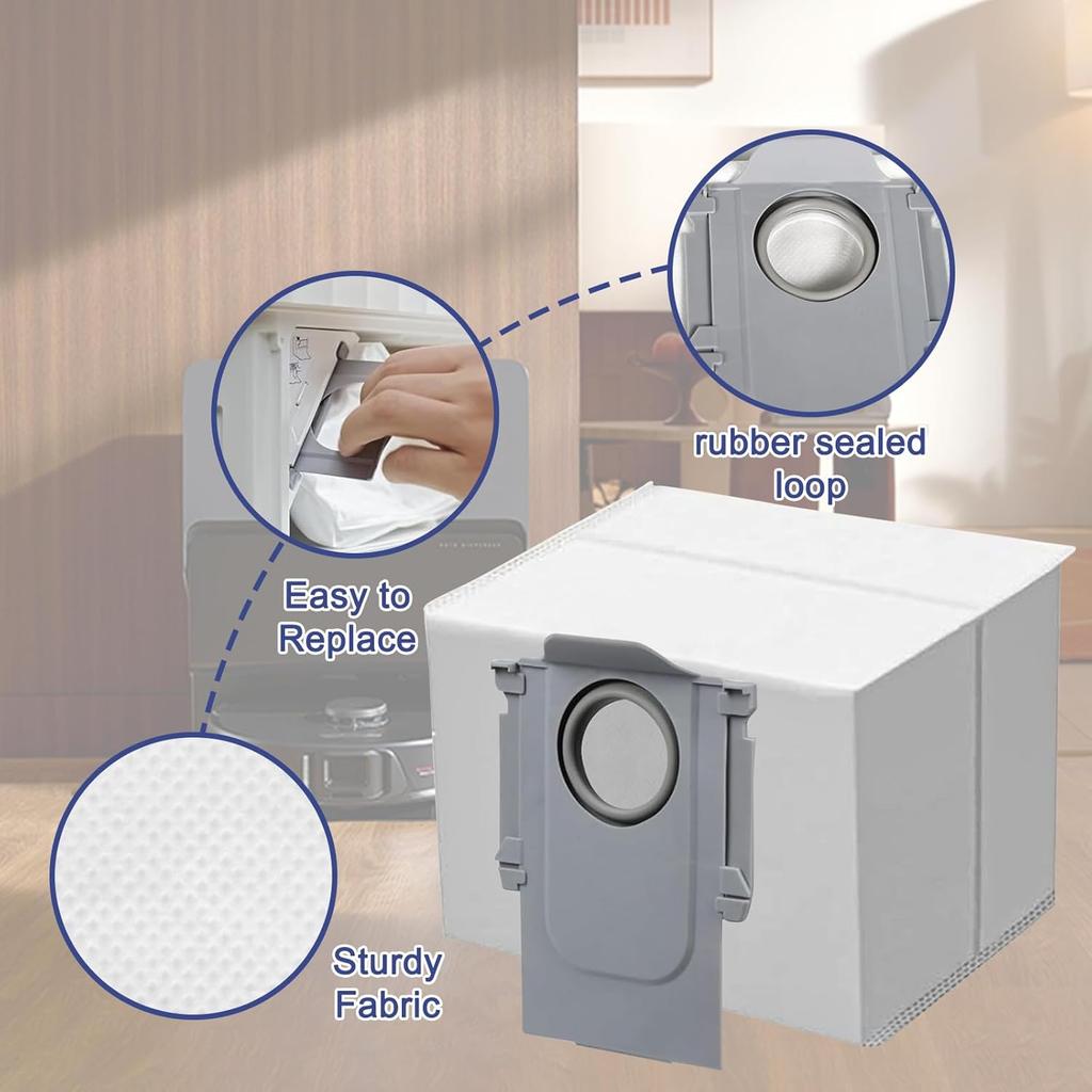 For Roborock S8 Pro Ultra Roborock S7 Maxv Ultra Roborock Q7 Max + Roborock Q8 Max Pulse Ultra Robot Vacuum Cleaner Dust Bags Ac