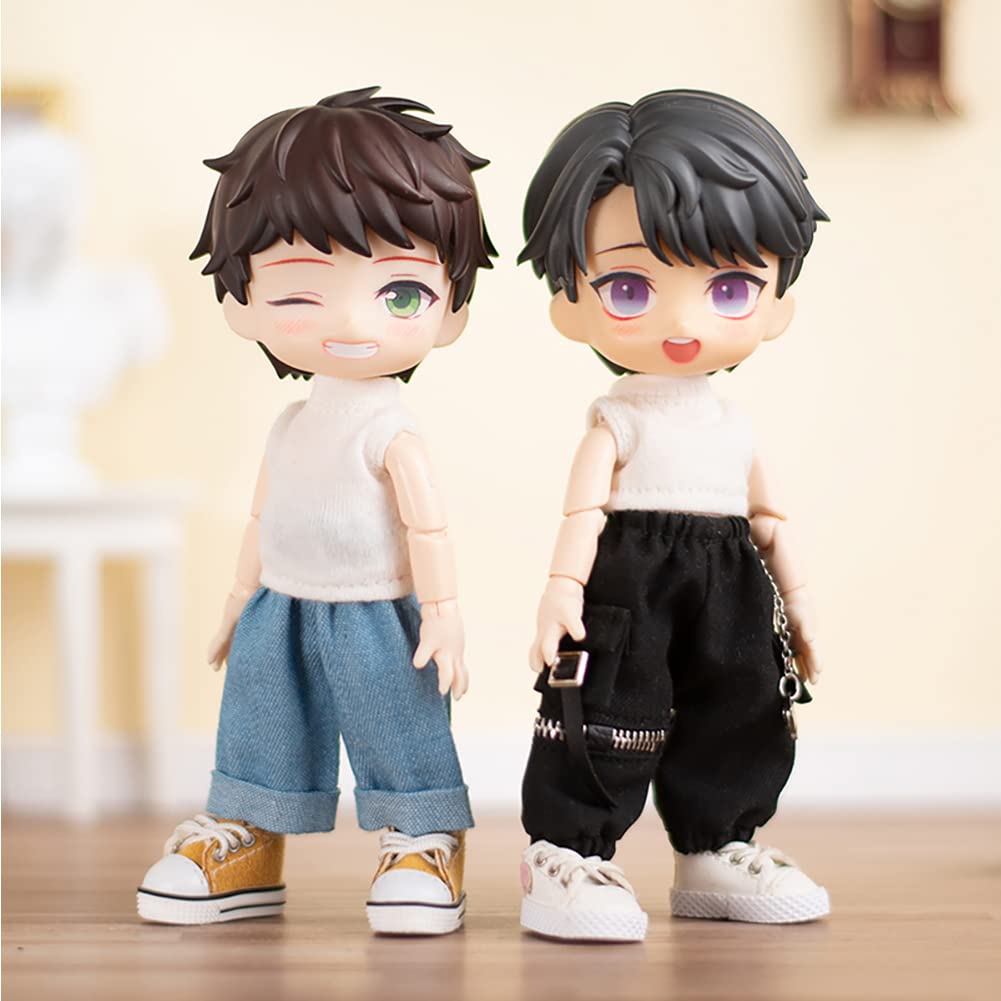 rakulifey Obitsu 11 Clothes Pants OB11 Size Outfit Trousers Obitsu Doll Clothes BJD Doll Clothes 1/12 (Khaki)