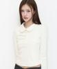 ILLIGO Dot Pintuck Collar Long Sleeve Ivory