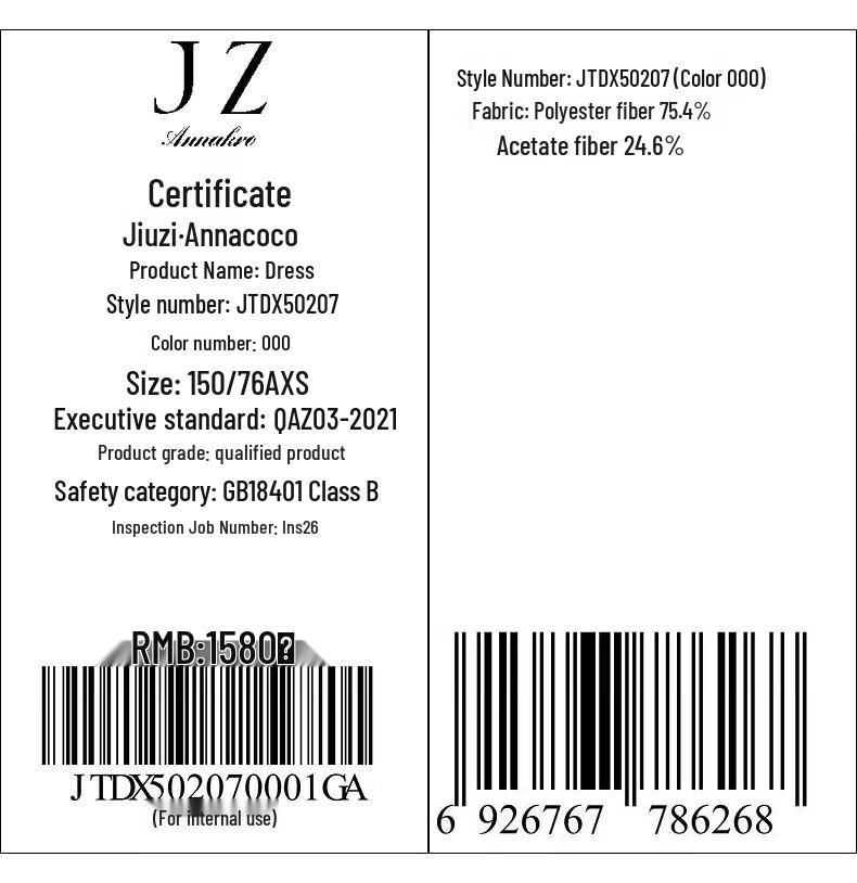 JUZI ANNACO French Retro Black Bow Acetate Midi Dress