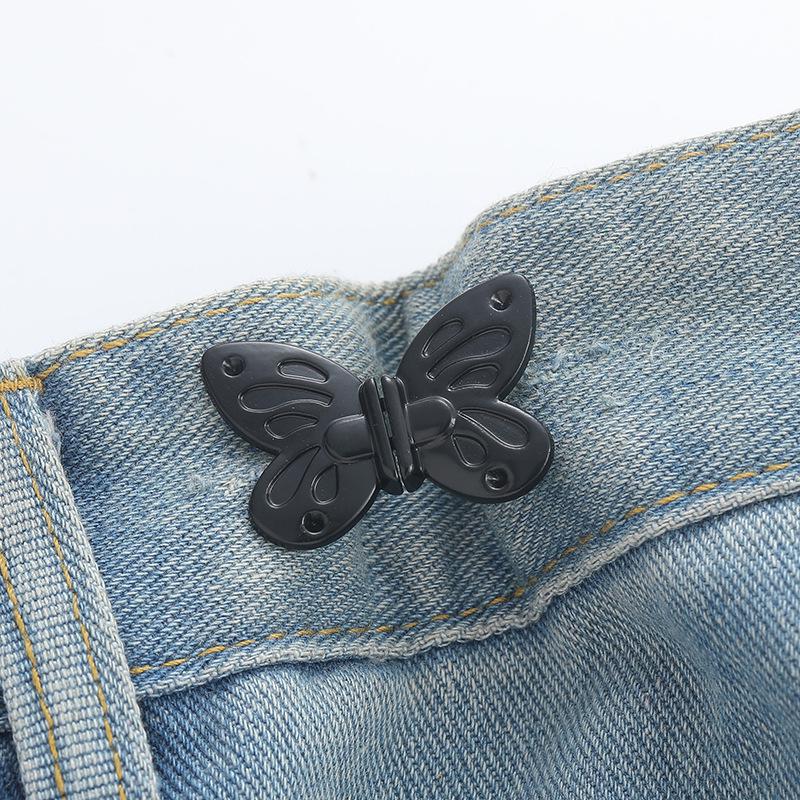 Adjustable Butterfly Waist Tightener for Jeans - Detachable Buckle for Large Waistbands