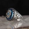 2023 New Zinc Alloy Ring For Men Fashion Trend Blue Zircon Finger Ring Male Party Jewelry