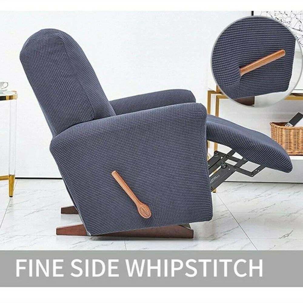 European Style Recliner Stretch Sofa Cover Charcoal Thickened Fleece Recliner Protection Pad Non-slip Furniture Cover