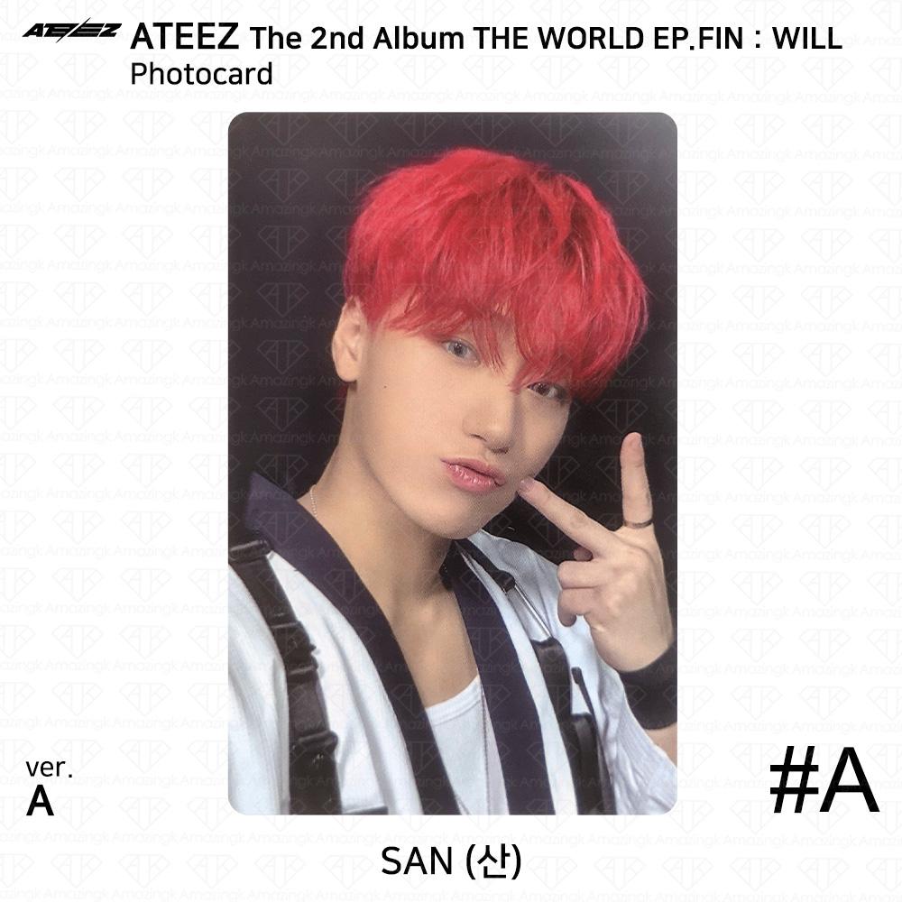 

ATEEZ The 2nd Album WORLD EP.FIN WILL Наклейка для фотокарты Версия A. КПОП К-ПОП San - #A Photocard