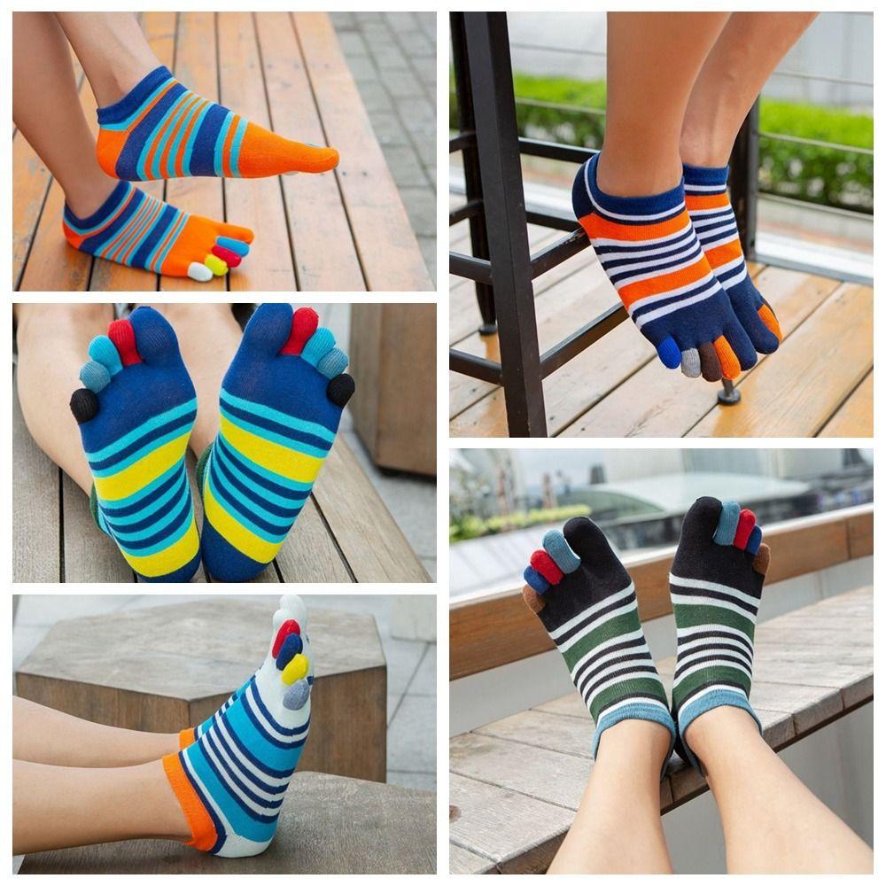 1 Pair of EU39-44 Five Finger Socks Cotton Male Short Socks Five Toe Socks  Walk