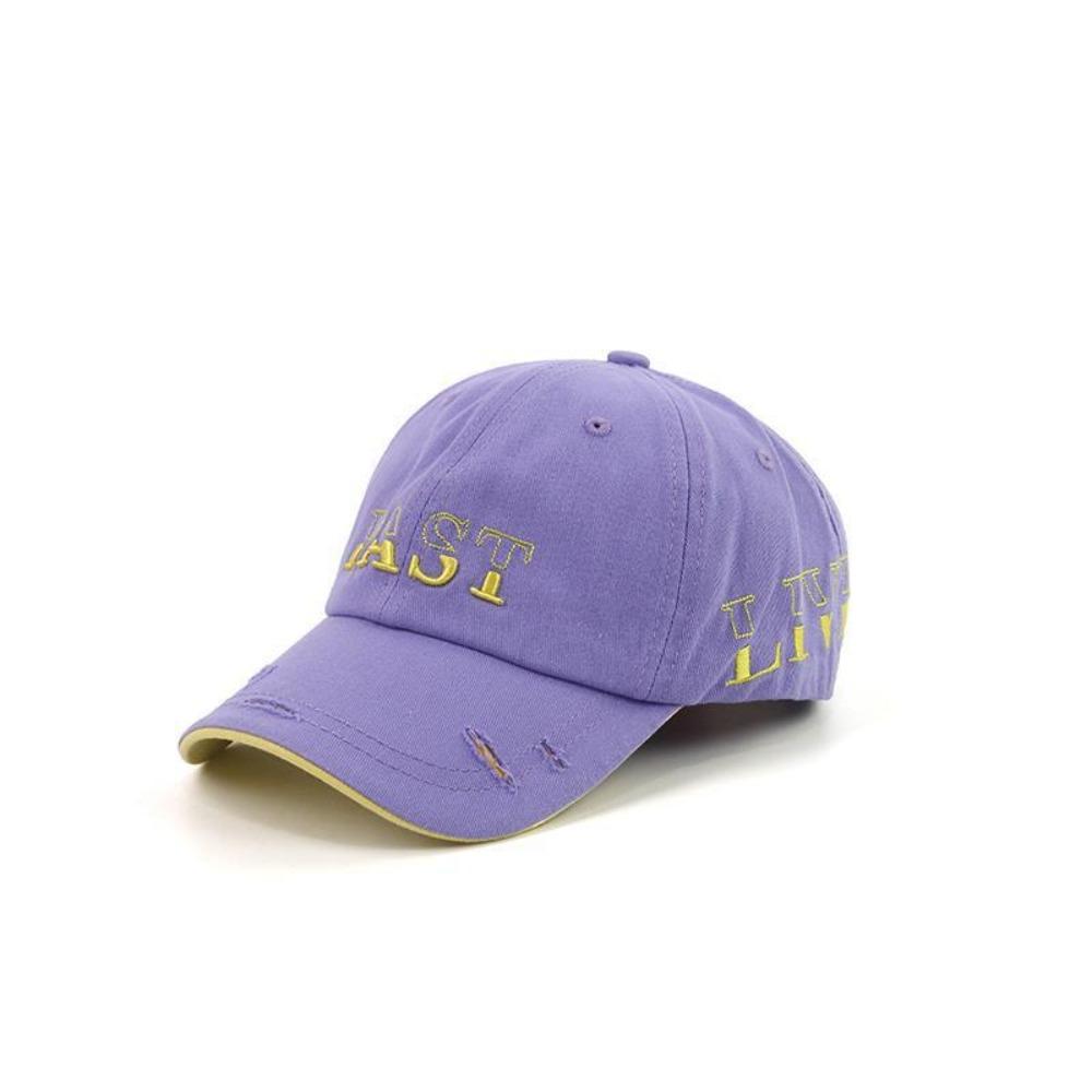 Letter Embroidery Tattered Jeans Sun Hat Cotton Peaked Cap Simple American Retro  Baseball Cap  Men