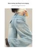 Women's Retro Wide-Leg Jeans - Spring/Fall Style, Floor-Length, Plus Velvet Warmth