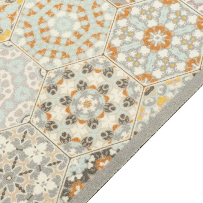 Tapis - vidaXL - Lavable - 180 x 60 cm - Motif hexagonal pastel - Antidérapant