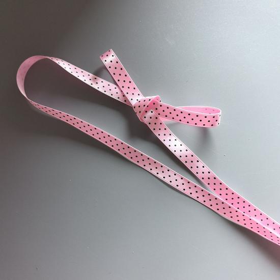 Japanese Black Polka Dot Satin Ribbon Bow Hair Clip