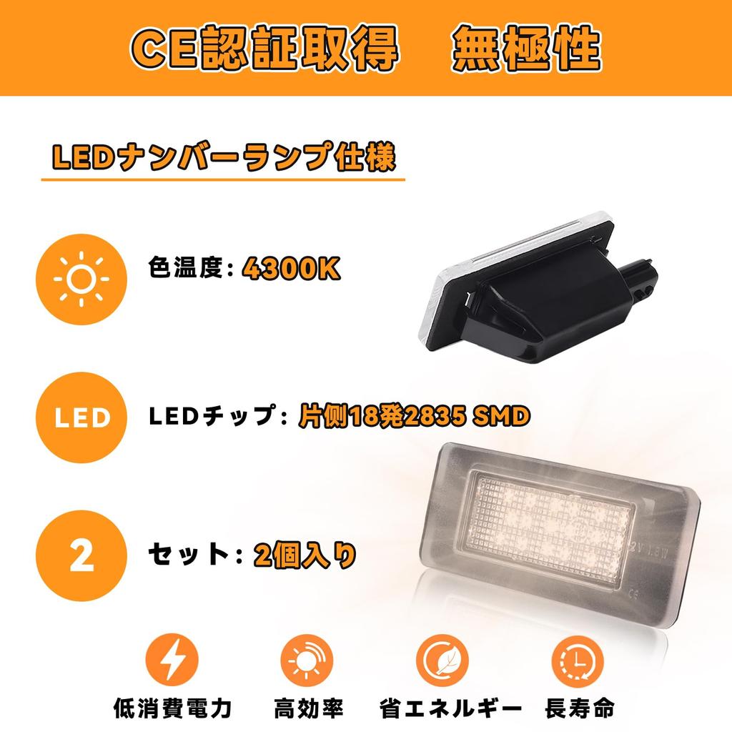 POPMOTORZ Serena C27 Series Early Model LED License Plate Lamp for T33 Latest Warm White X-Trail (2-Piece Set) -