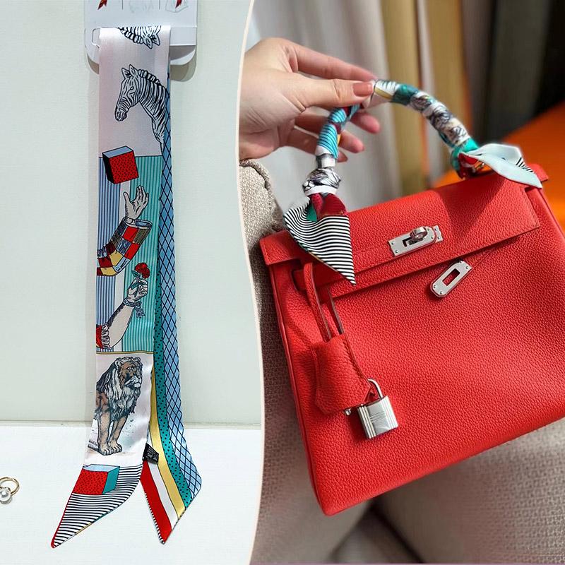 2024 Trendy Silk-Style Scarf Handle Wrap for Bags