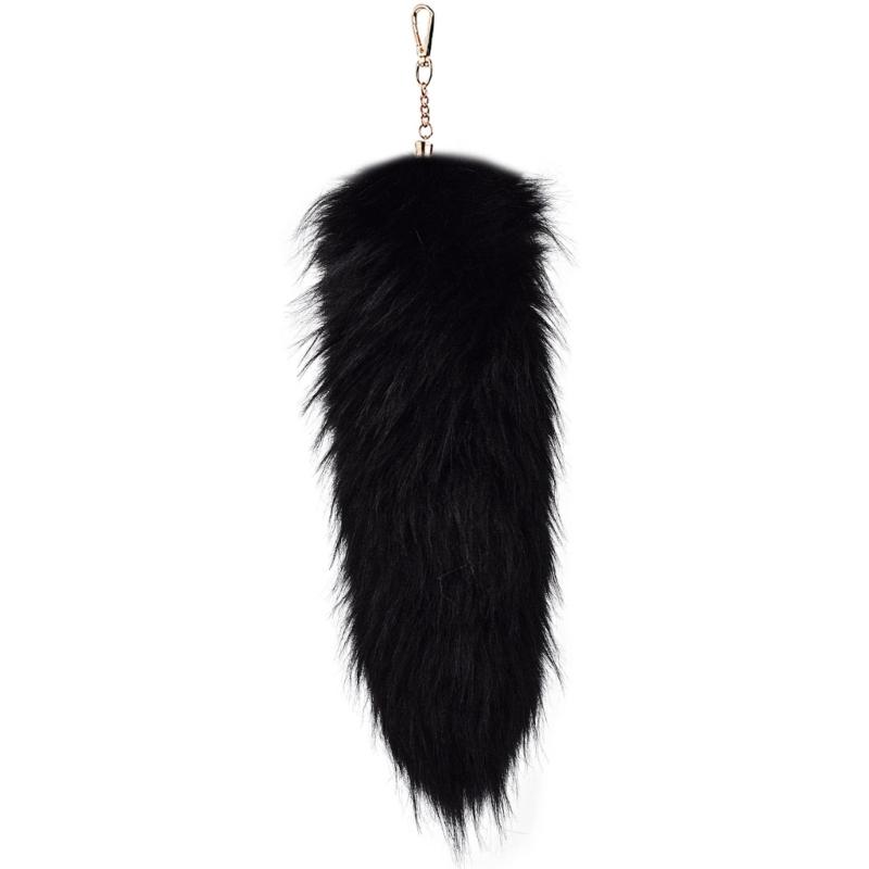 Trendy Foxes Tail Key Holder Accessory Sturdy Plush Synthetic Leather Bag Ornament Portable for Stylish Ladies Women