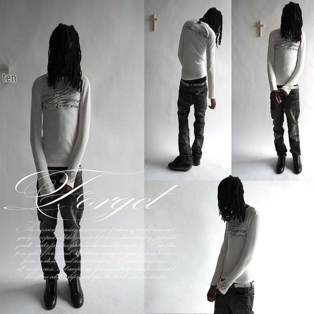 Dark Retro Gothic Y2K Long-Sleeve T-Shirt with High Street Print